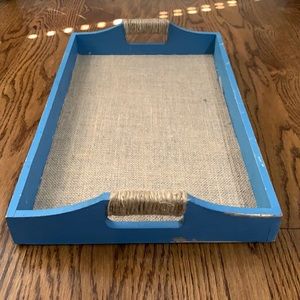 Distressed Blue Tray. 18x12x2. Great condition.